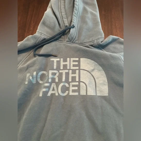The North Face Sweatshirt Hoodie Women's S Long Sleeve Graphic Logo Pocket Blue - Picture 3 of 9